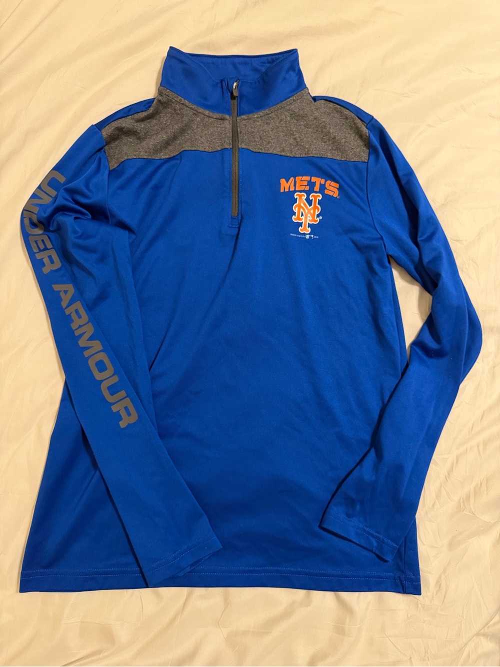 Under Armour Royal Blue & Gray New York Mets Quarter-Zip Pullover